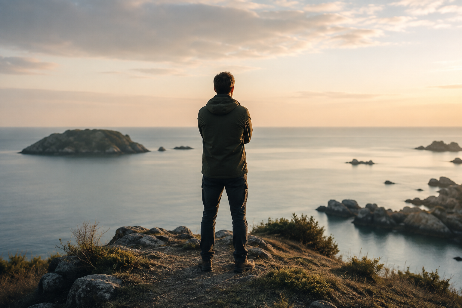 Homme face à la mer, symbole d’un ancien mécanisme de protection
