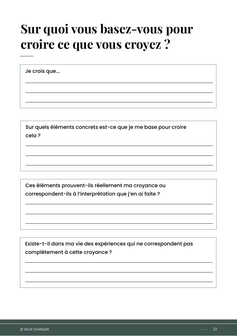 Exercice d'exploration personnelle dans le guide de Xavier Bénard