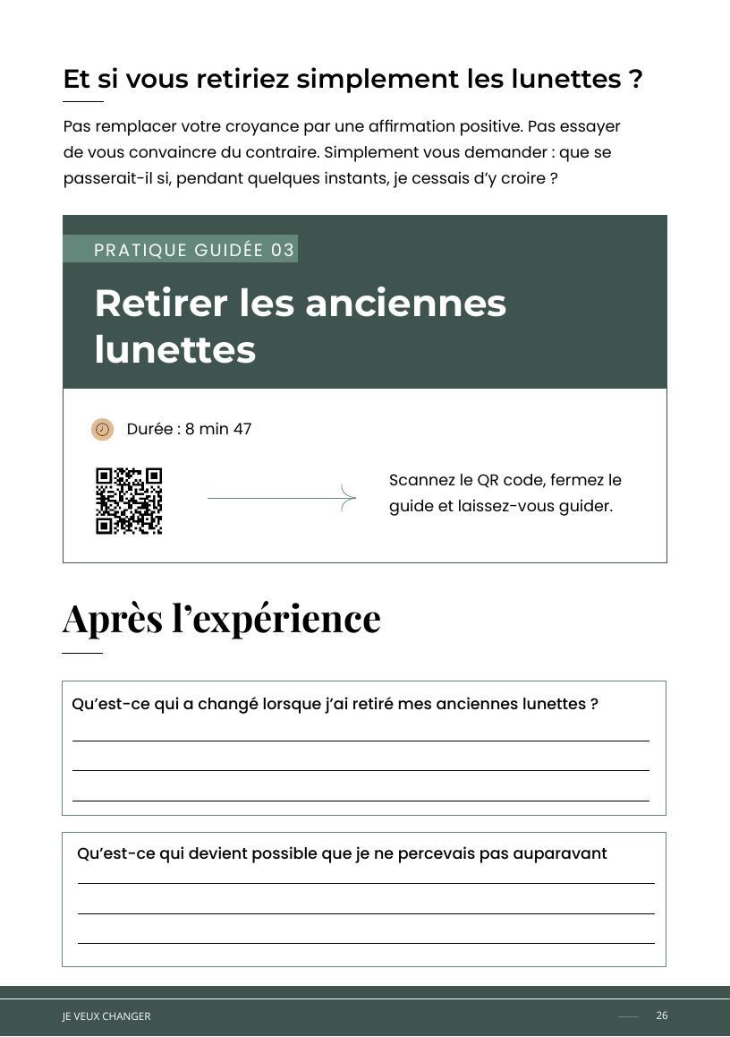 Expérience audio guidée avec QR code dans le guide de Xavier Bénard